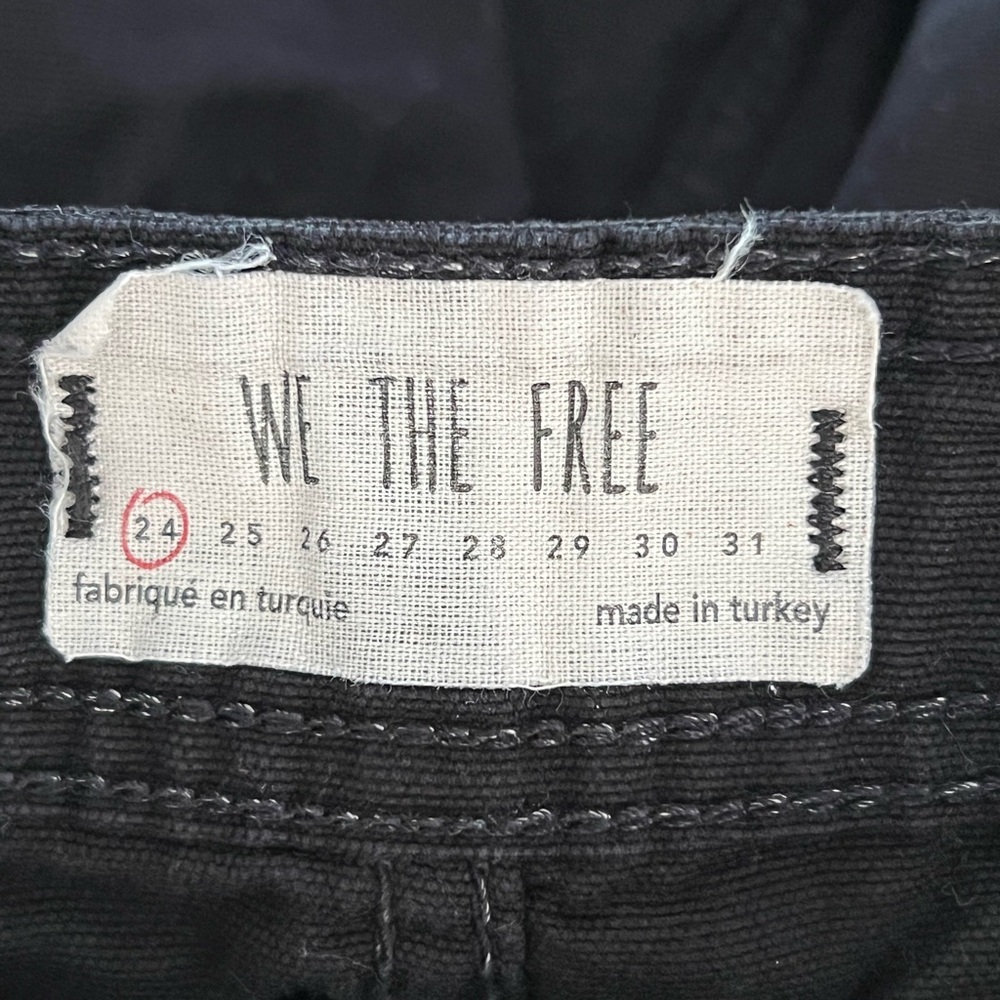 WE THE FREE BLACK COTTON HIGH RISE WIDE LEG JEAN PANTS SIZE US 24 - Picture 17 of 17